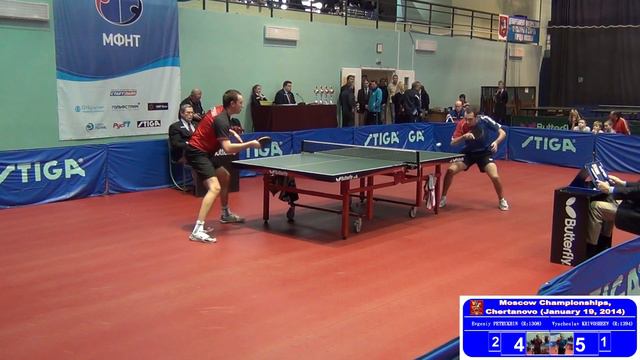 Evgeniy PETRUKHIN Vs Vyacheslav KRIVOSHEEV 1/2 FINAL Moscow Championships 2014 Table Tennis