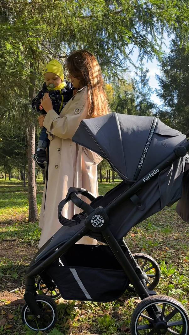 Уютная осень с коляской Farfello 🍂 Всесезонная прогулочная коляска Scarlet 🧡 смотреть онлайн