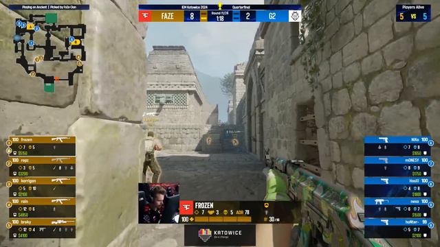 FaZe vs. G2 - Map 2 [Ancient] - IEM Katowice 2024 - Quarterfinal смотреть онлайн
