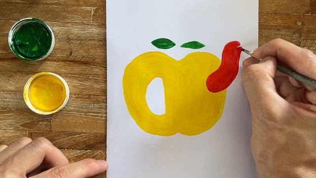 КАК НАРИСОВАТЬ ЯБЛОКО КРАСКАМИ. ПО ШАГАМ смотреть онлайн