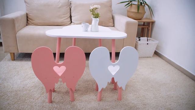 OrangeBaby Стол "Облачко" белый, стул "Ангелочек" розовый, стул "Ангелочек" белый смотреть онлайн