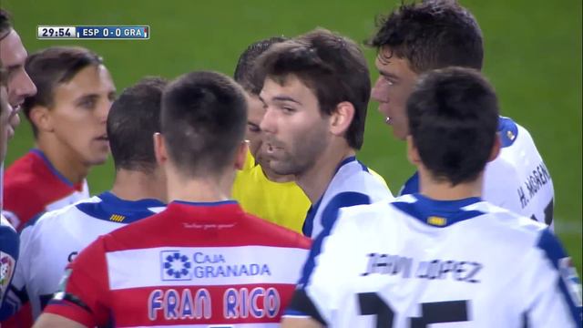 Expulsión de Víctor Álvarez en el RCD Espanyol - Granada CF смотреть онлайн