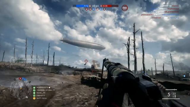 Sniper kill man in the zeppelin 400 meters Battlefield 1 смотреть онлайн