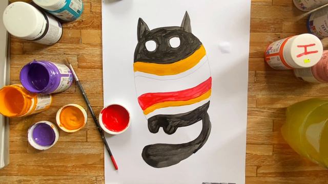 РИСУЕМ КОШКУ ПО ШАГАМ. УРОК РИСОВАНИЯ ДЛЯ ДЕТЕЙ. РИСУЕМ КРАСКАМИ смотреть онлайн