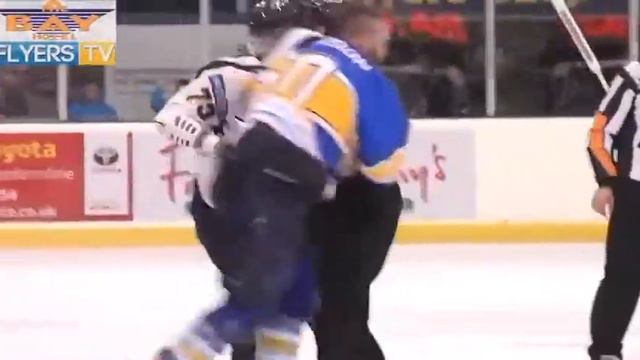 Matt Nickerson vs Tuukka Makela EIHL fight 9-11-13 смотреть онлайн