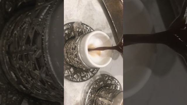 Кофе с молоком в турке . Как сварить кофе в турке смотрите видео в профиле .