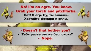 Урок Английского по мультфильму ШРЕК. Учим Английский Весело! Фильм с русскими субтитрами