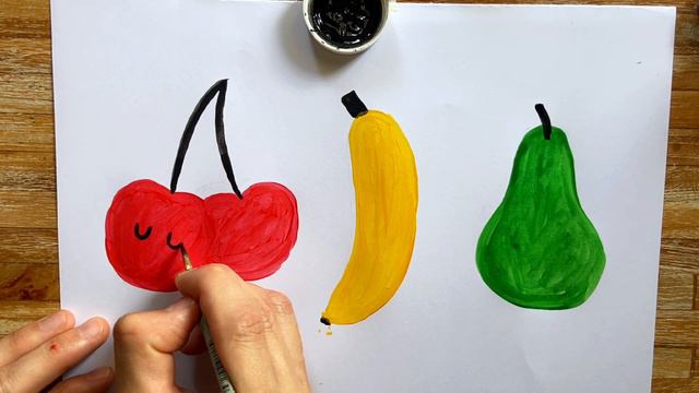 РИСУЕМ ФРУКТЫ ПО ШАГАМ / РИСОВАНИЕ ДЛЯ ДЕТЕЙ/КАК НАРИСОВАТЬ смотреть онлайн