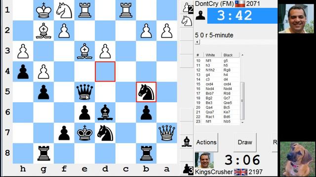 LIVE Blitz #2464 (Speed) Chess Game: Black vs FM DontCry in French: King's Indian attack смотреть онлайн