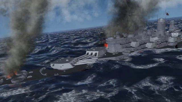 The DKM Bismarck & IJN Yamato Vs USS Iowa | Warship Battle | GWX/SH3