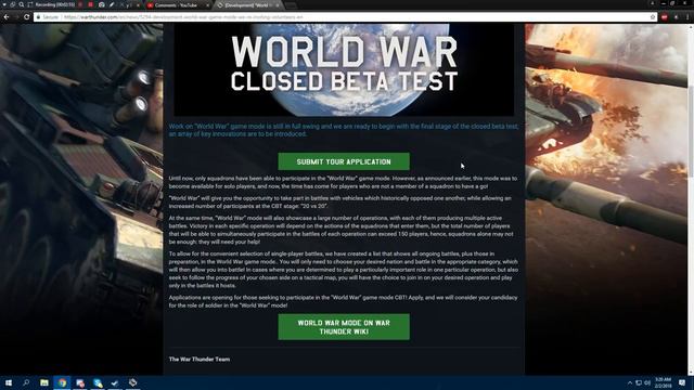 War Thunder - Upcoming Content - World War Mode CBT Applications! (Solo Players) смотреть онлайн
