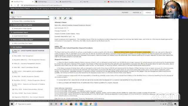 Policy Committee Meeting