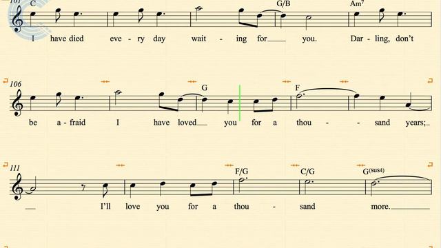 Flugelhorn - A Thousand Years - Christina Perri - Sheet Music, Chords, & Vocals