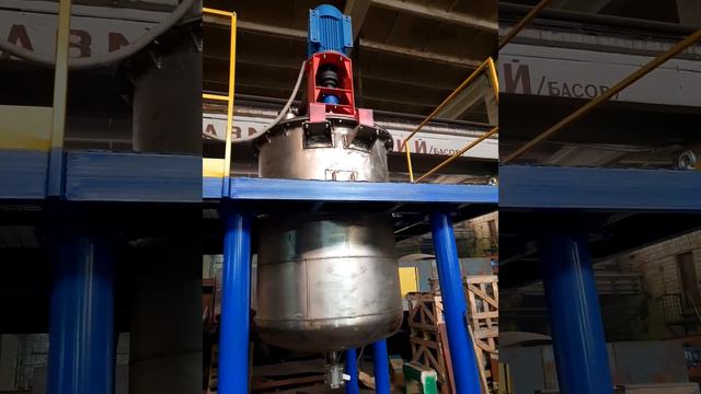 Нержавеющий химический реактор аппарат с мешалкой смотреть онлайн