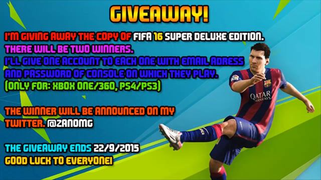 FIFA 16 SUPER DELUXE EDITION GIVEAWAY! FOR XBOX ONE XBOX 360 PS4 PS3 смотреть онлайн