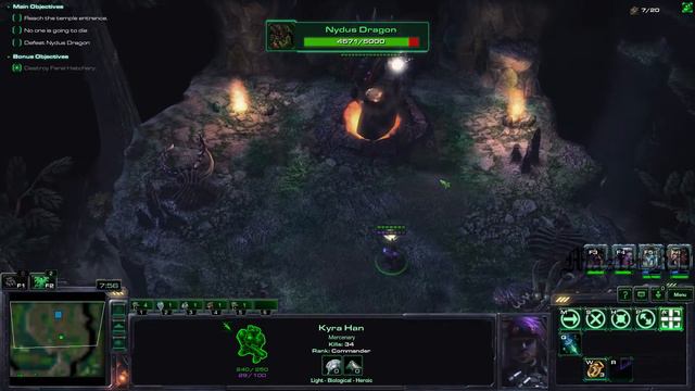 Starcraft II - Custom Campaign: The Hammer of Dawn - Hard - Mission 1: Temple of Doom (Remake Ver.) смотреть онлайн