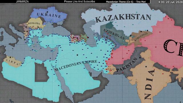 Macedonian Empire Vs Neighbors Modern Day - Hoi4 Timelapse смотреть онлайн