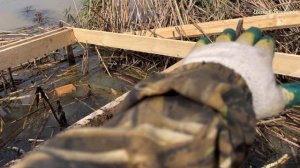 Построил засидку ( скрадок с нуля). Подготовка к новому сезону охоты на водоплавающую дичь 🦆🦆🦆