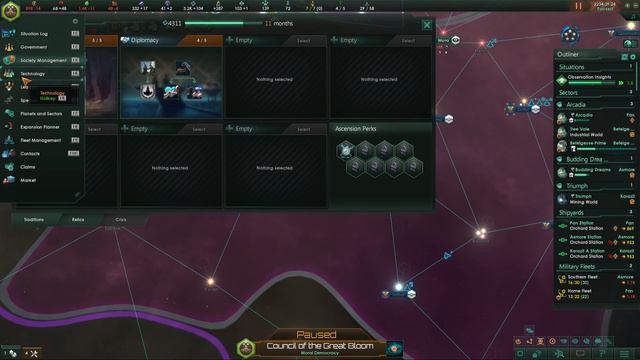 Have I colonized too many worlds?! - Stellaris - Council of the Great Bloom - Episode 7 смотреть онлайн