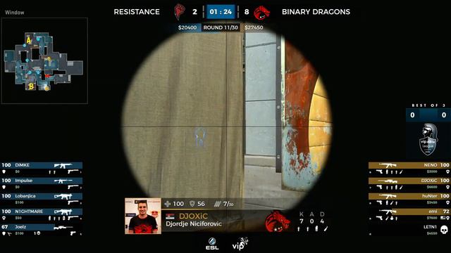 CS:GO - Resistance vs Binary Dragons - Game 1 - Group Stage [W2D1] - Vip Adria League смотреть онлайн
