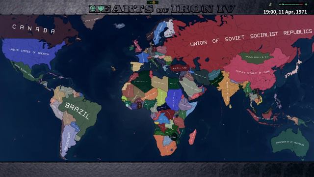 Cold War Iron Curtin Timelapse 1949 - 1991 Hoi4 Timelapse смотреть онлайн