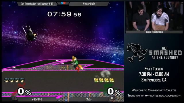 Get Smashed at the Foundry #52 - Winner Ro64: W33DL0RD (C. Falcon) vs Saba (Fox) смотреть онлайн