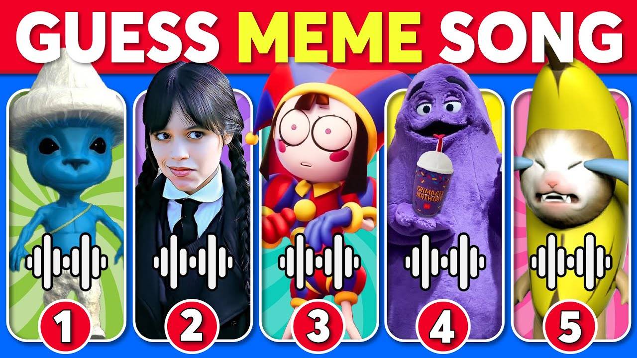 GUESS MEME SONG _ 🎵🎙️🔥 The Amazing Digital Circus, Smurt Cat, Wednesday, Grimace Shake смотреть онлайн