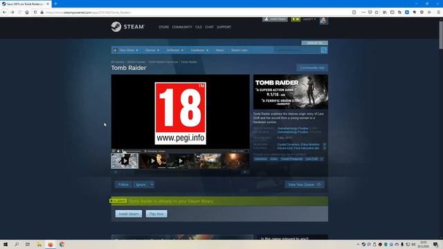 Tomb Raider PC igra besplatna na Steam trgovini do 24.03.2020. смотреть онлайн