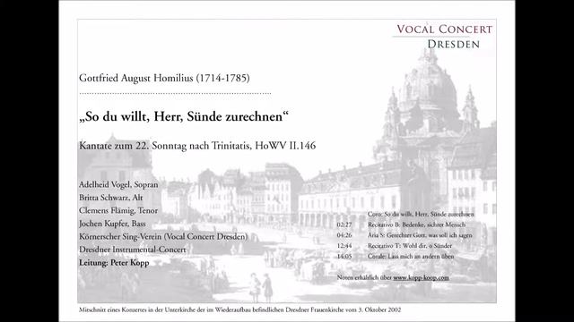 G. A. Homilius (1714-1785) - "So du willt, Herr, Sünde zurechnen" смотреть онлайн