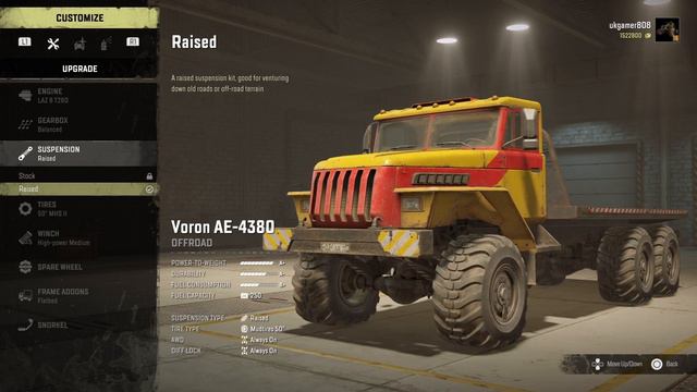 Snowrunner Upgrades Lift kit VORON AE 4380 raised suspension смотреть онлайн