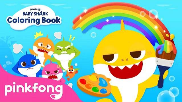 Baby Shark Is Making A Mess With Colors! | “Baby Shark Coloring Book”, Painting Activities For Kids