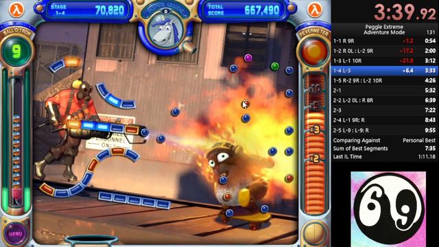 Peggle Extreme (Half-Life) Edition: IL Any% Speedrun: Level 1-4: 53s 533ms WR* смотреть онлайн