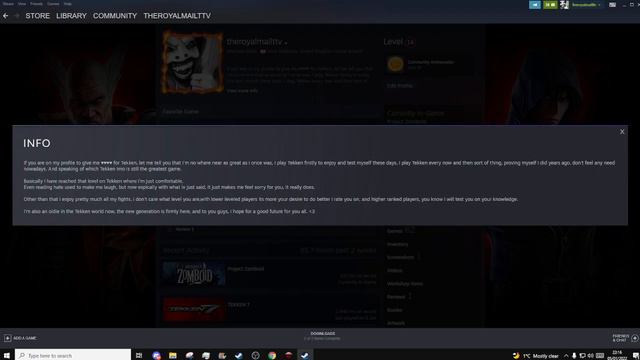 Addressing the Tekken Hate on my Steam Profile 😂 смотреть онлайн