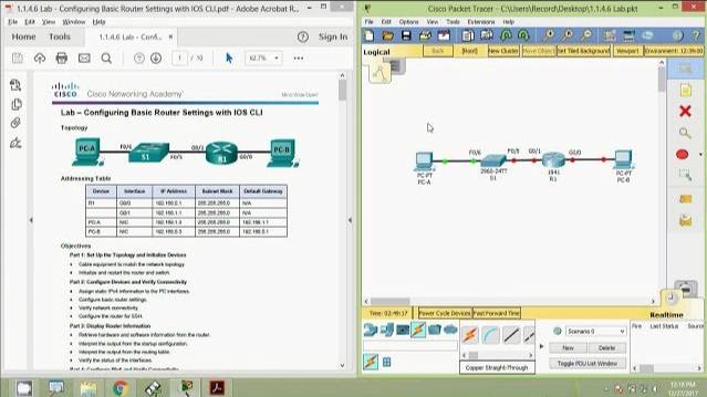 1.1.4.6 Lab - Configuring Basic Router Settings with IOS CLI смотреть онлайн