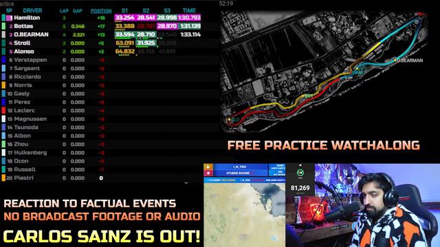 LIVE FAN WATCHALONG - Saudi GP Free Practice 3 смотреть онлайн
