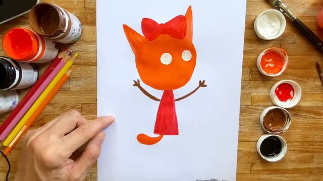 КАК НАРИСОВАТЬ КАРАМЕЛЬКУ/ РИСУЕМ КРАСКАМИ / РИСУЕМ ТРИ КОТА /ДЛЯ ДЕТЕЙ смотреть онлайн