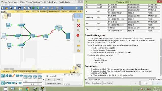 11.5.1.3 Packet Tracer - Troubleshooting Challenge смотреть онлайн