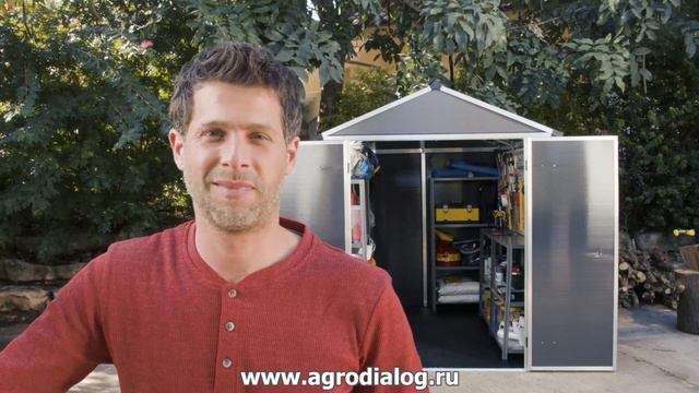 Сарай из поликарбоната Palram Rubicon 6x8 Dark Grey смотреть онлайн