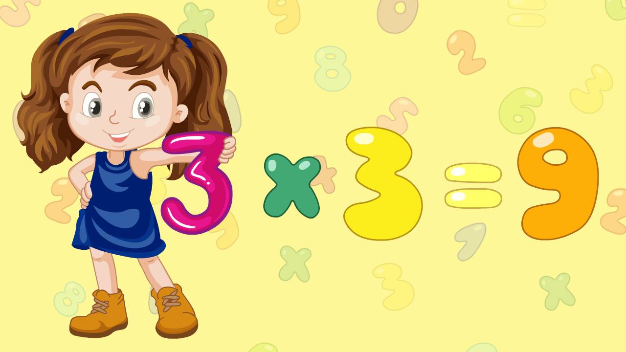 Таблица умножения на 3. Таблица умножения тренажер. Таблица умножения для детей. смотреть онлайн