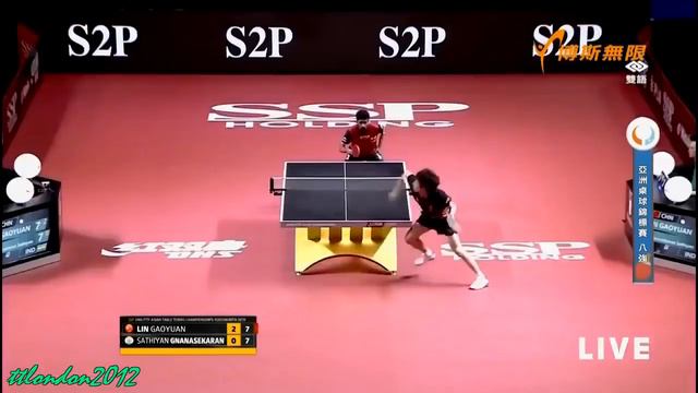 Lin Gaoyuan vs Sathiyan Gnanasekaran MS QF 2019 Asian Championships смотреть онлайн