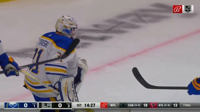 Adrian Kempe drags the puck to stay onside on a pass made behind by Alex Iafallo. смотреть онлайн