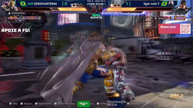 Ygor com Y vs AOF- ZeroHunter44 | Top 8 - BRK Kumite #06 - Tekken 8 смотреть онлайн