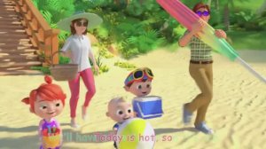 Детская песня " На пляже с семьей " на английском языке