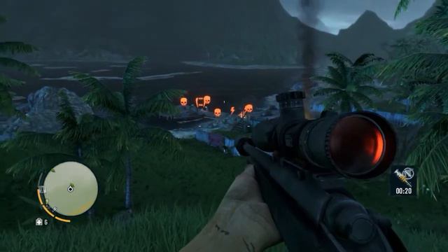 Far Cry 3 - Toma de campamento nocturno con Sniper Rifle смотреть онлайн