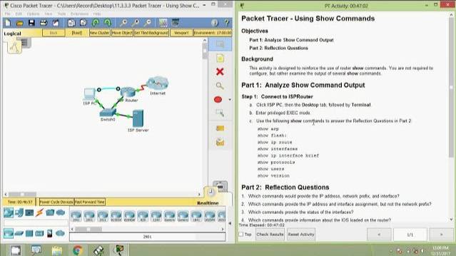 11.3.3.3 Packet Tracer - Using Show Commands смотреть онлайн