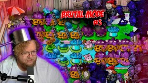 (5 ЧАСТЬ) "Т2х2 ПРОДОЛЖАЕТ ПРОХОДИТЬ ТЯЖЕЛЫЙ МОД НА PVZ // ИГРАЕТ В Plants vs. Zombies Brutal Mode