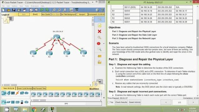 2.1.2.5 Packet Tracer - Troubleshooting Serial Interfaces смотреть онлайн