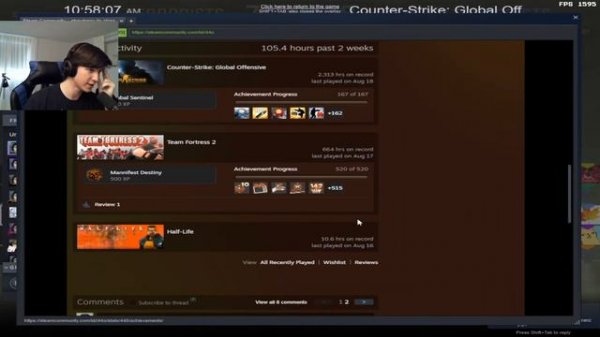 FranzJ reviewing my steam profile