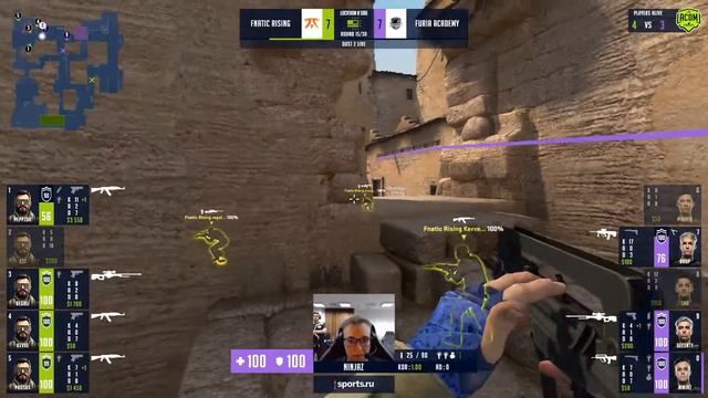 FURIA Academy vs Fnatic Rising - map1 @Dust2 | VODs_ru | WePlay Academy League смотреть онлайн