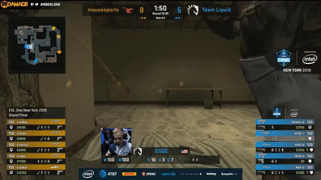 mousesports vs. Team Liquid - ESL One New York 2018 (Mirage | Map 5) - Finale смотреть онлайн